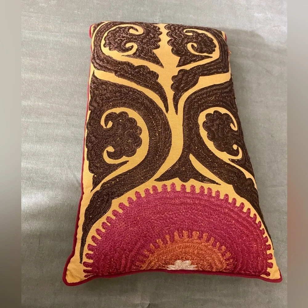 World Market boho lumbar paisley like design rectangular throw pillow OSB